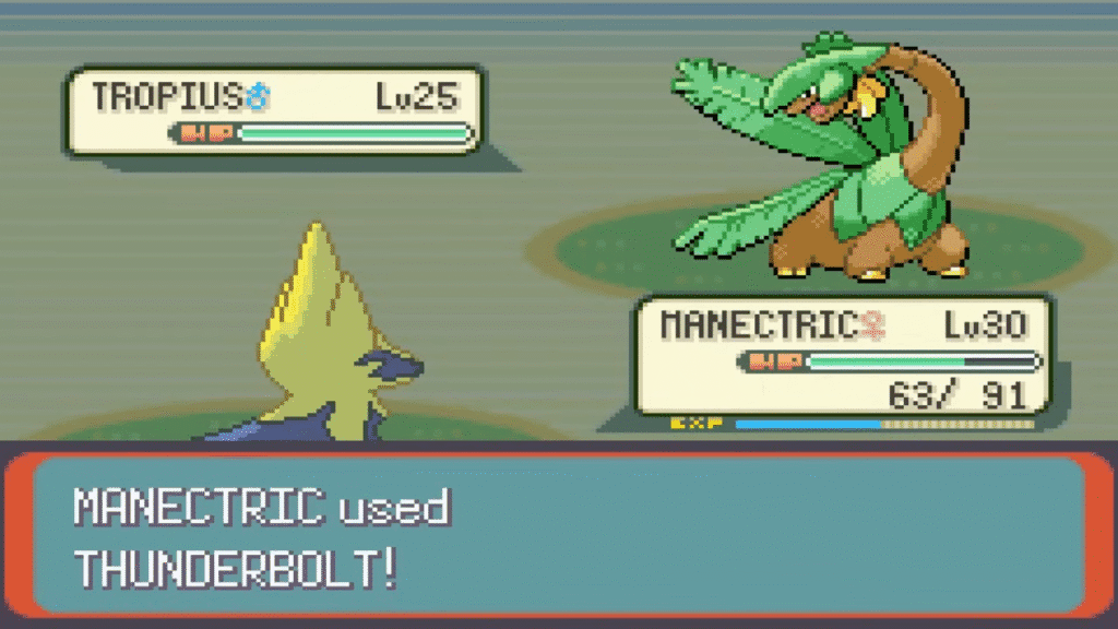 pokemon emerald tropius battle screenshot